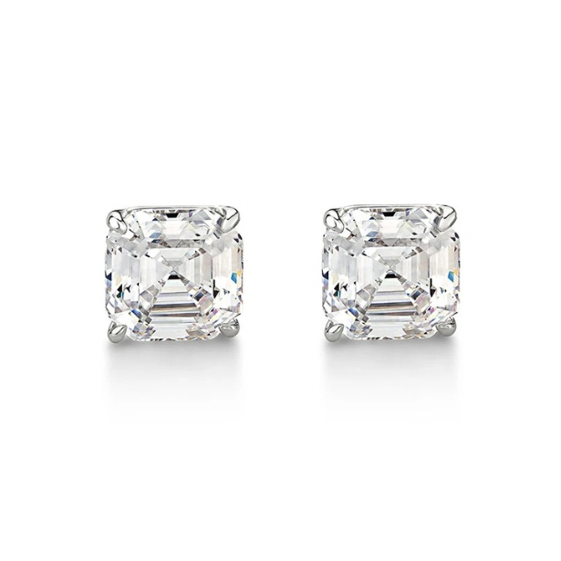 Asscher Cut Diamond Stud Earrings – Stefan Diamonds
