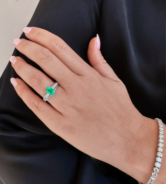 Emerald and Diamond Ring