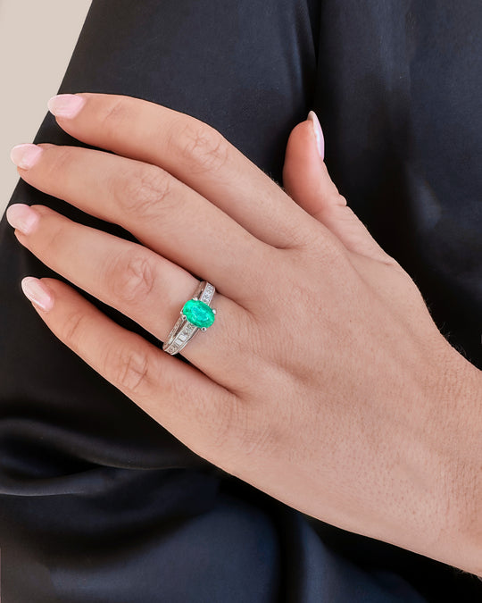 Emerald and Diamond Ring