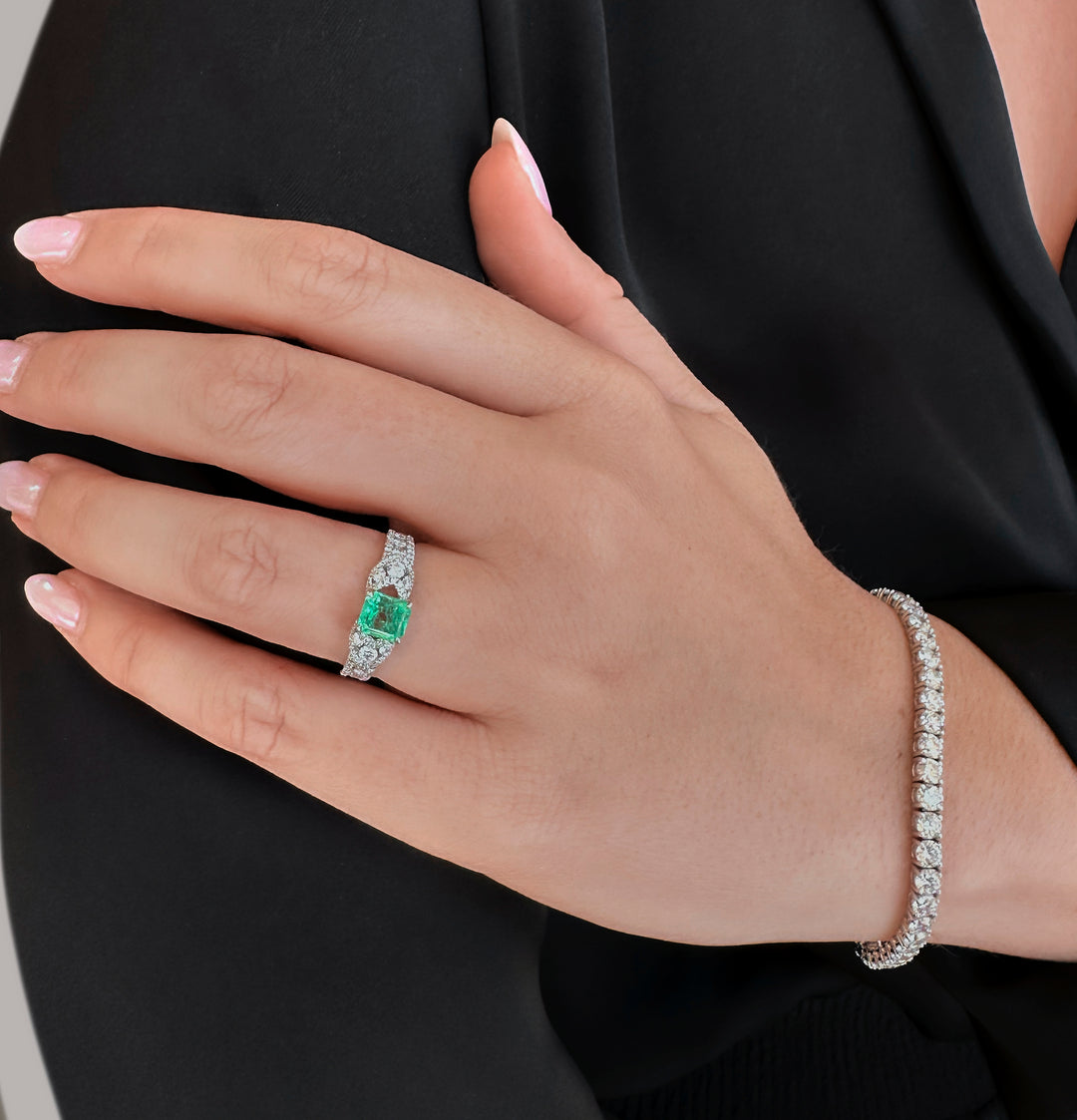 Emerald and Diamond Ring