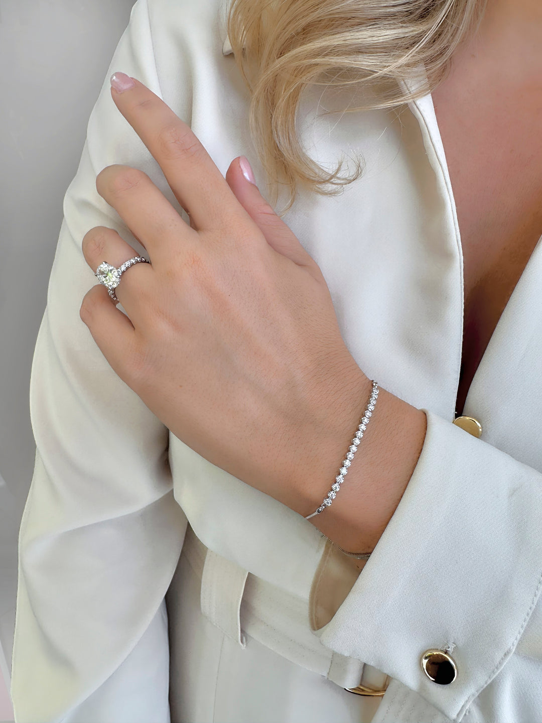 Adjustable Illusion Set Diamond Bracelet