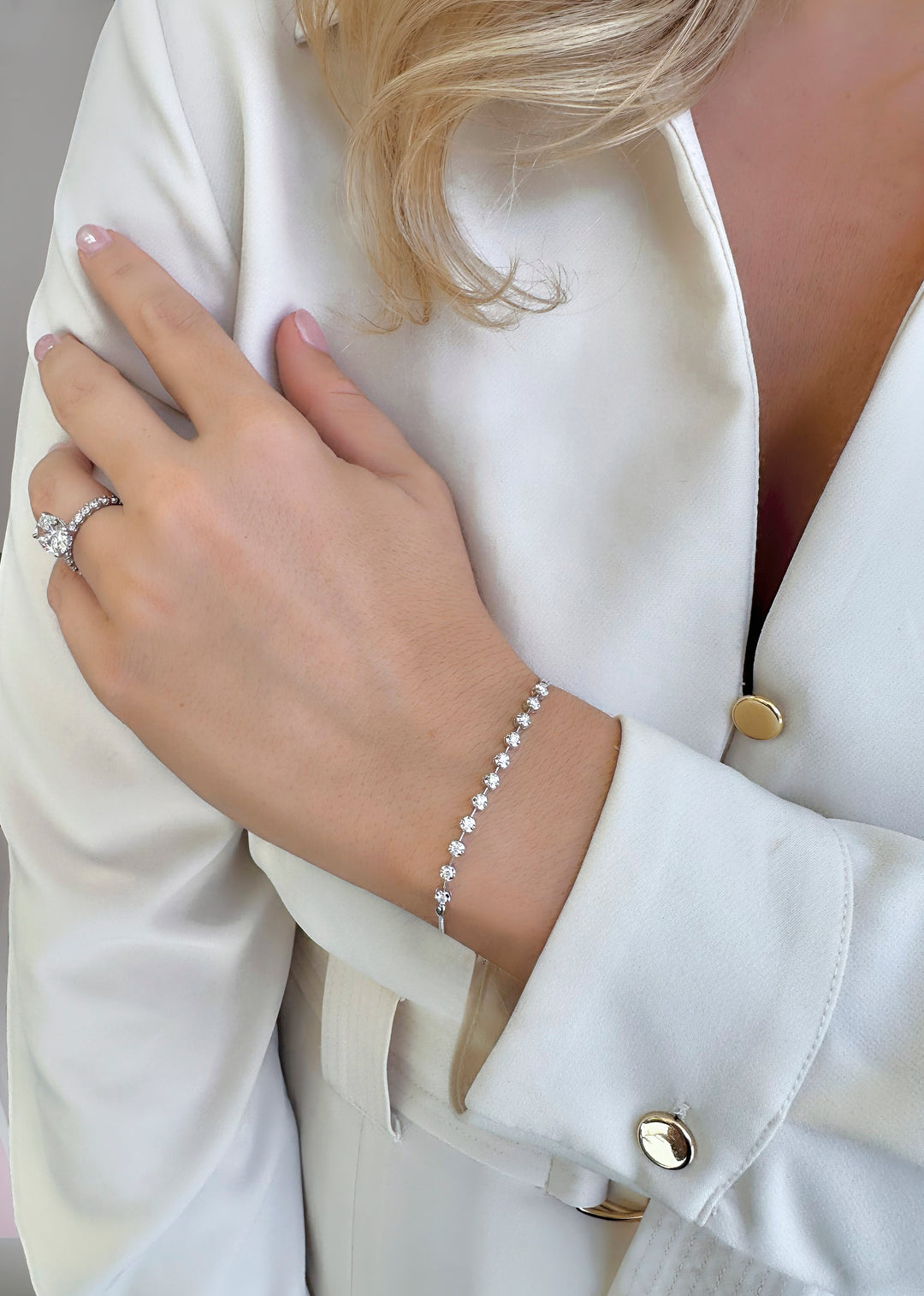 Adjustable Illusion Set Diamond Bracelet