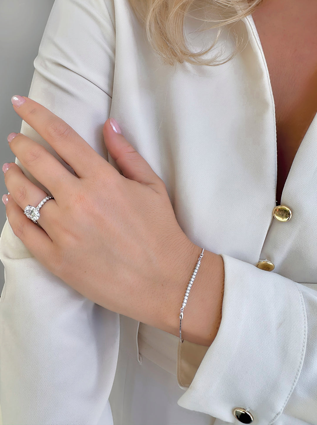 Adjustable Claw Set Diamond Bracelet