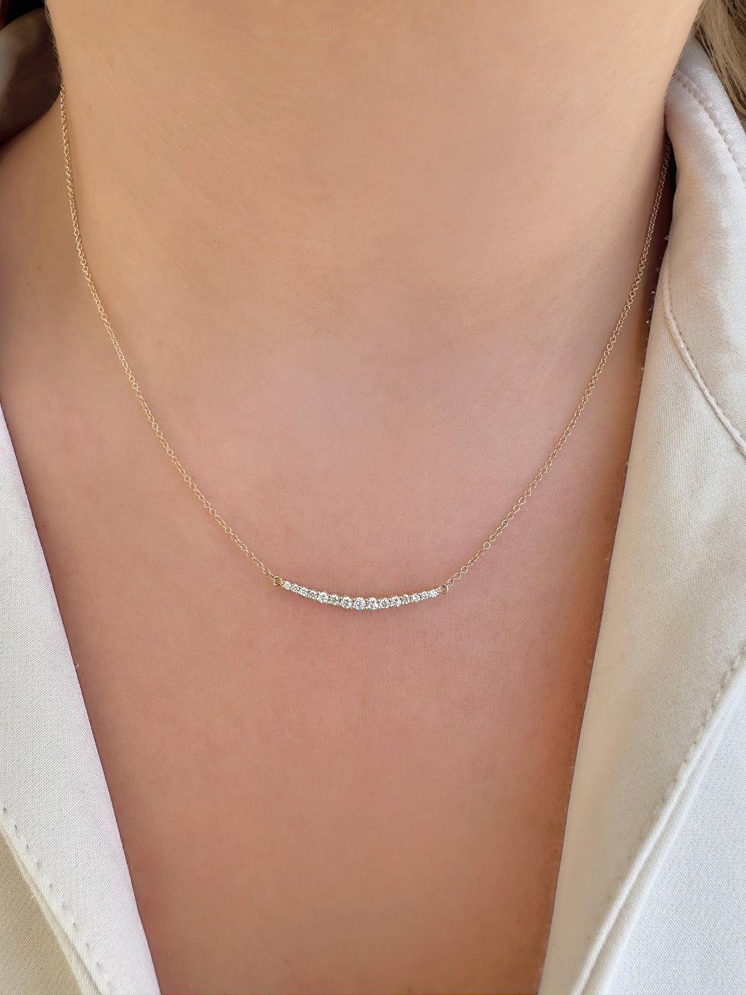 Crescent Pendant Diamond Necklace