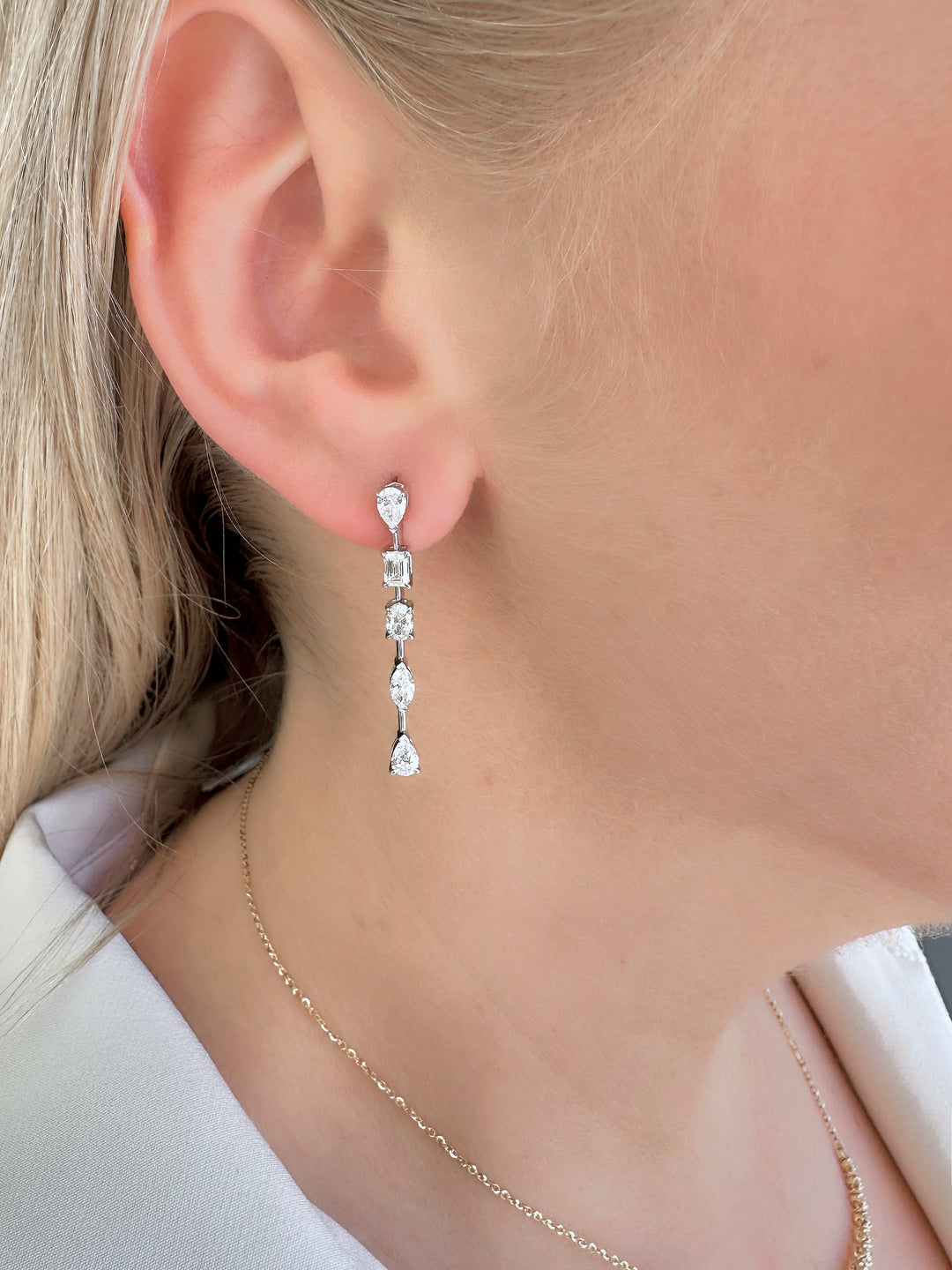 Fancy Shape Bar Drop Earrings