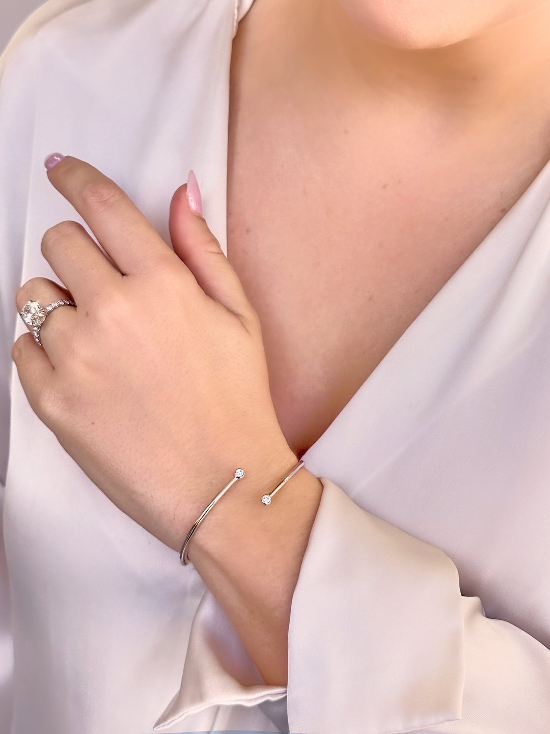 Open Diamond Bangle
