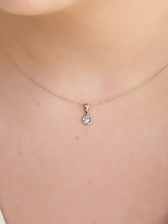 Round Bezel Diamond Pendant