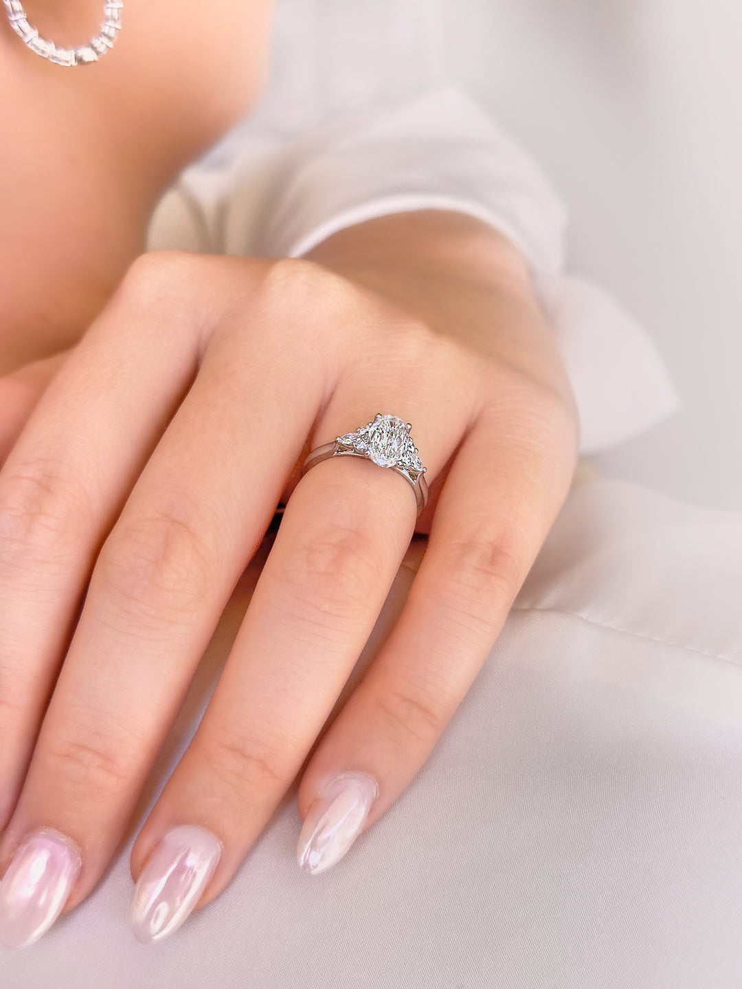 Cascada Oval Diamond Engagement Ring