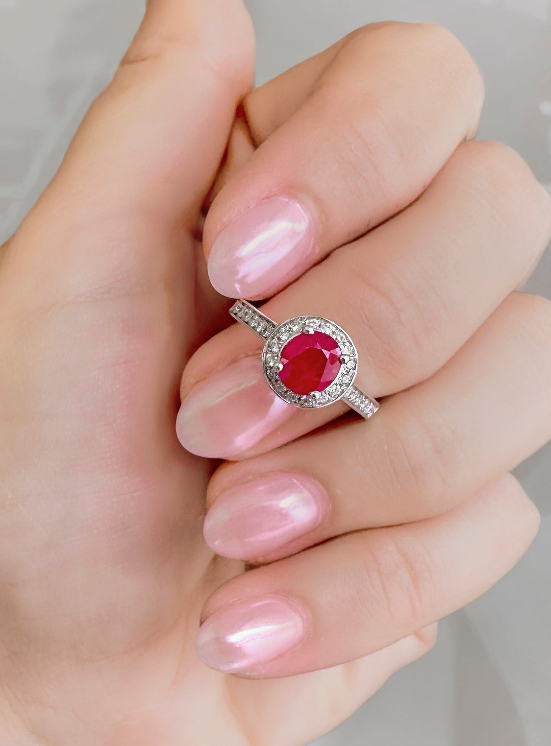 Ruby Halo Ring