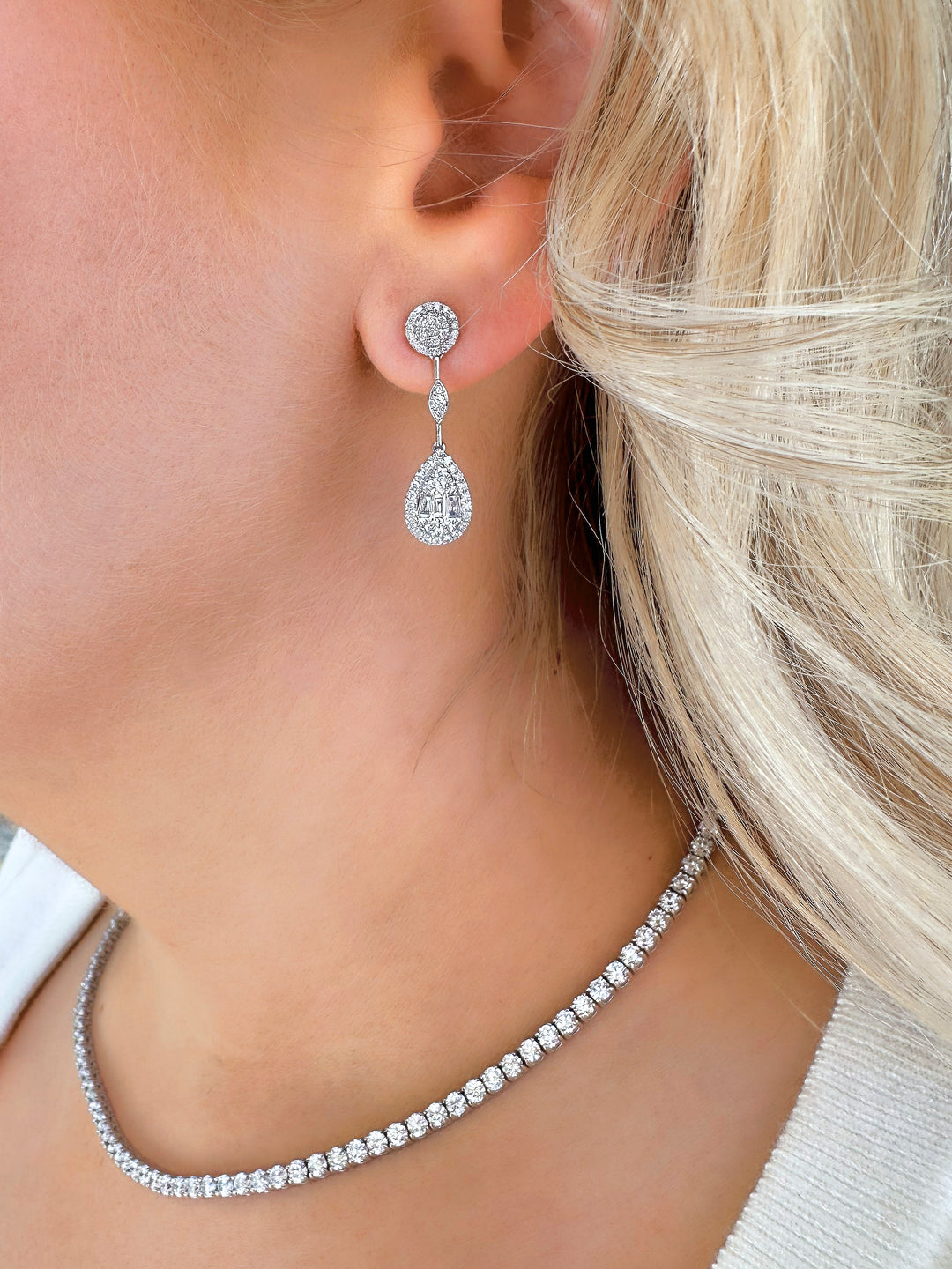 Teardrop Bar Drop Earrings