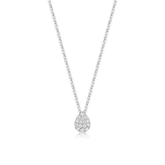 Diamond Pear Shape Cluster Pendant