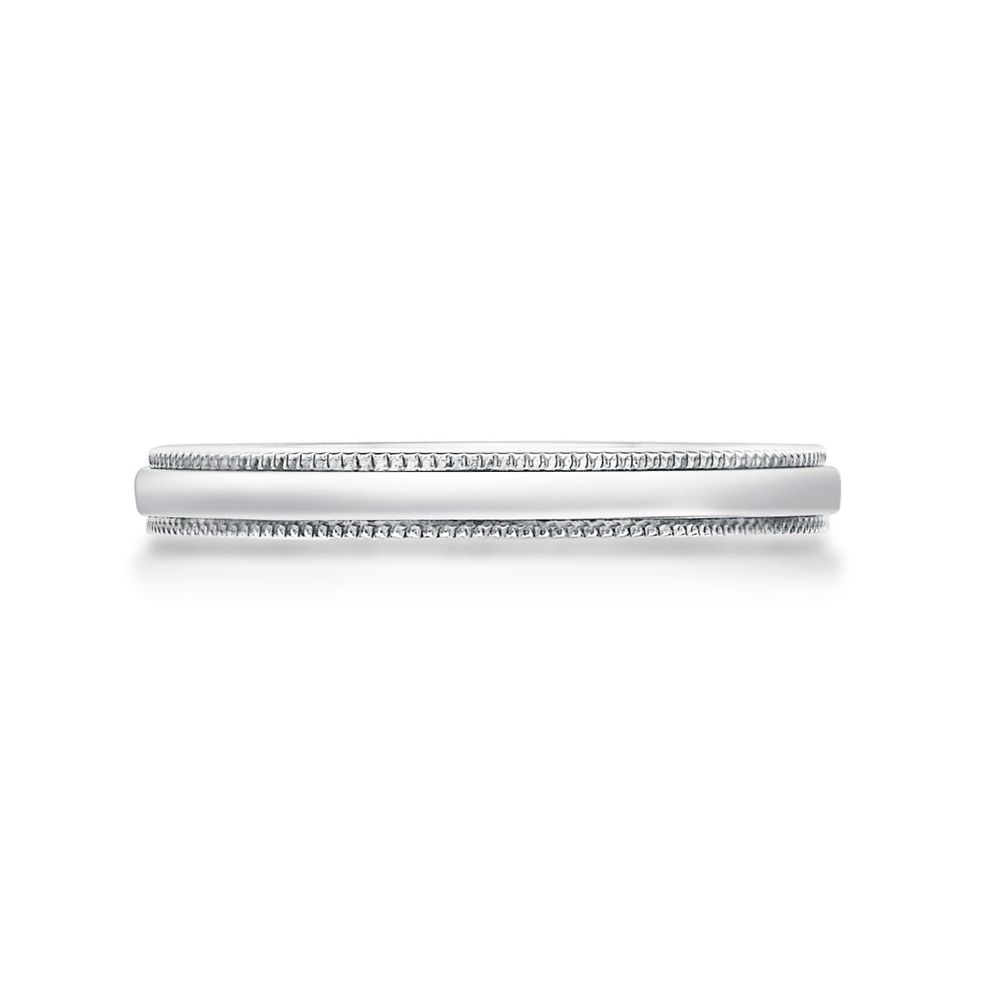 18ct Gold Wedding Band - Milgrain Edges