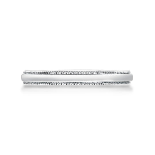 18ct Gold Wedding Band - Milgrain Edges