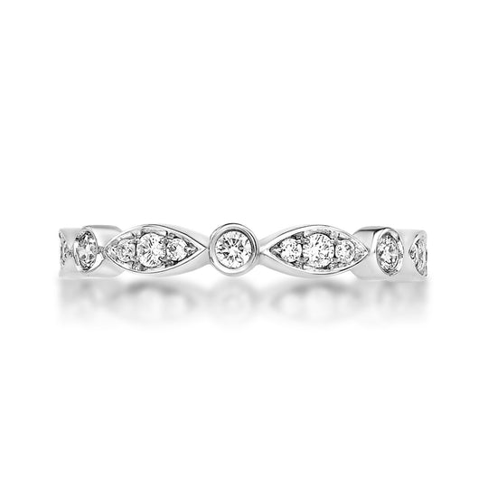 Womens Diamond Wedding Band with Round Diamonds