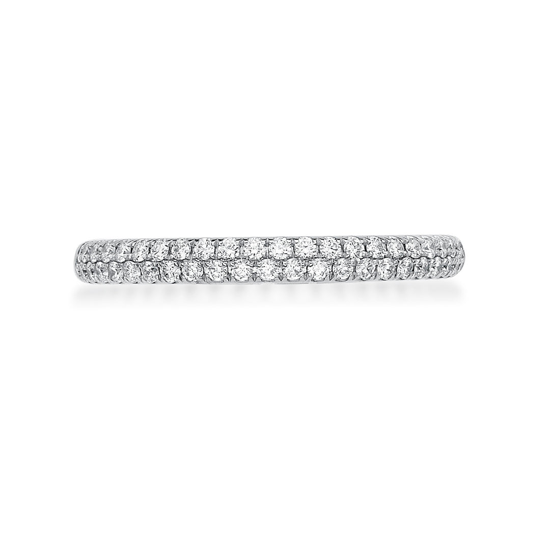 18ct Gold Diamond Wedding Band - Pave Set Round Diamonds