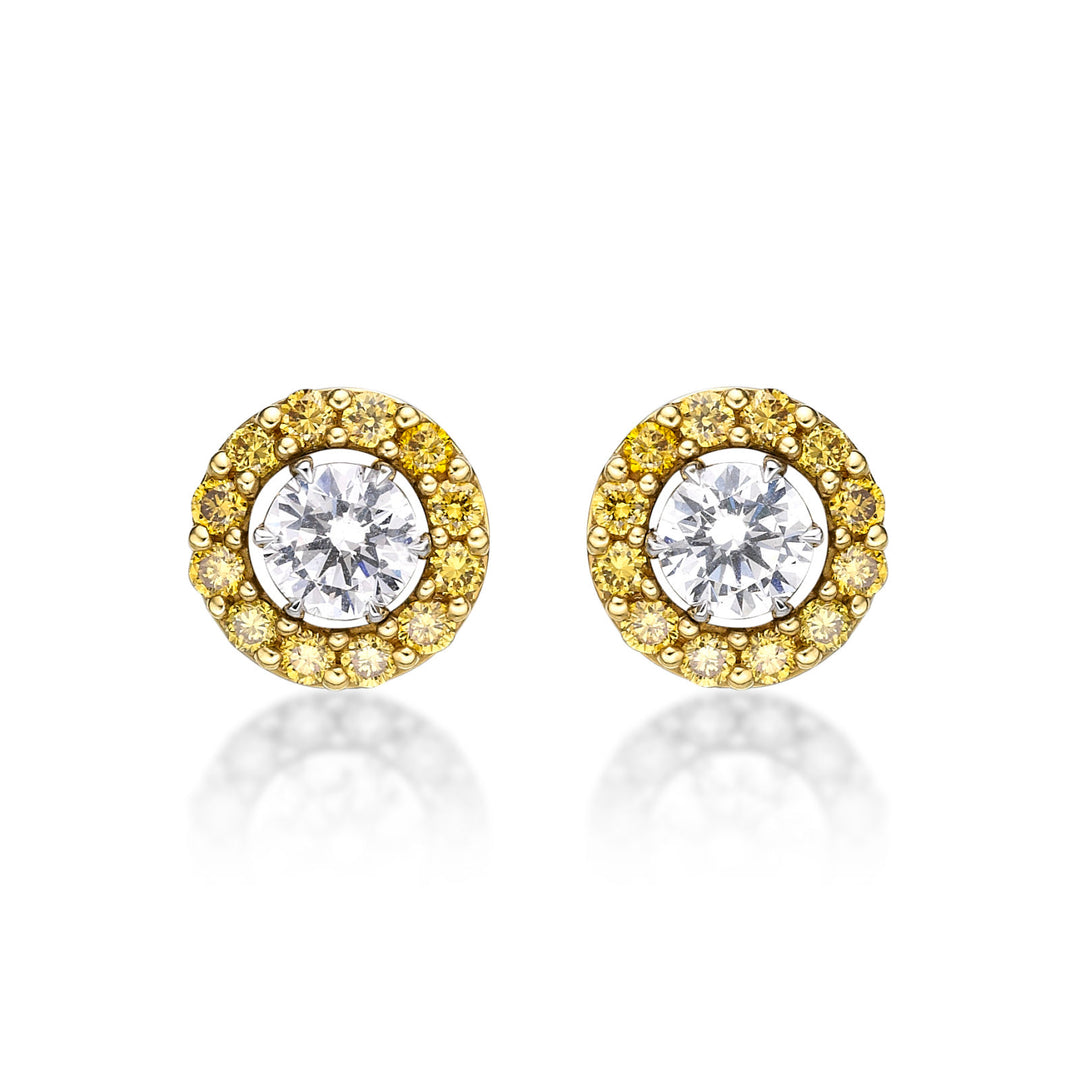 Pearl Diamond Halo Stud Earrings