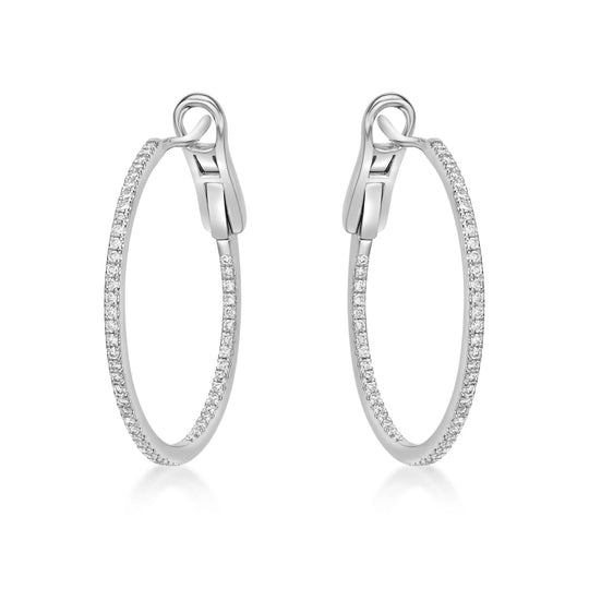 19mm Diamond Hoop Earrings
