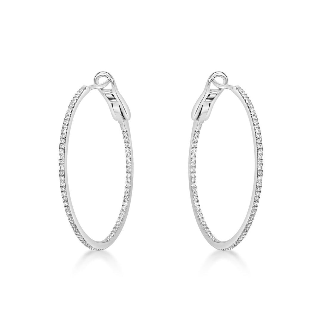 25mm Diamond Hoop Earrings