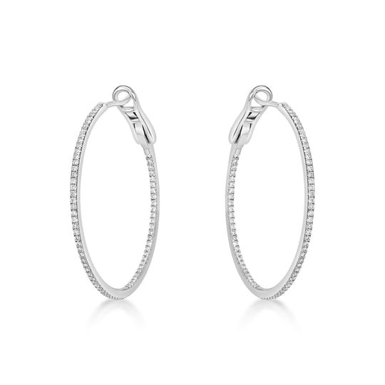 25mm Diamond Hoop Earrings