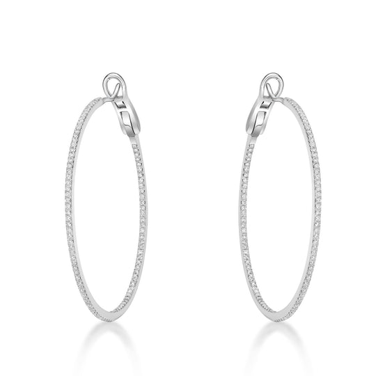 32mm Diamond Hoop Earrings