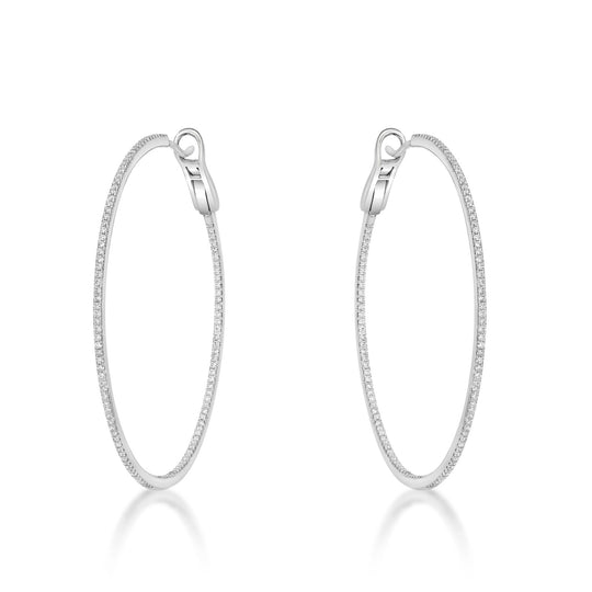 38mm Diamond Hoop Earrings