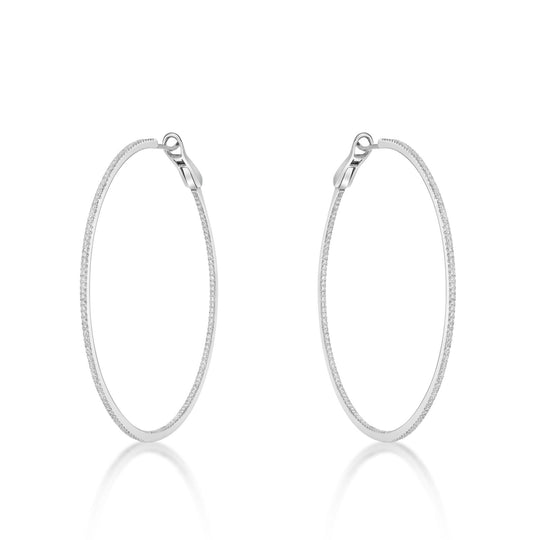 45mm Diamond Hoop Earrings