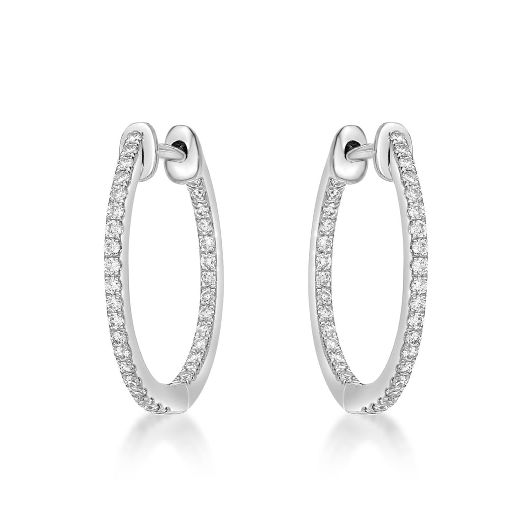 12mm Diamond Hoop Earrings