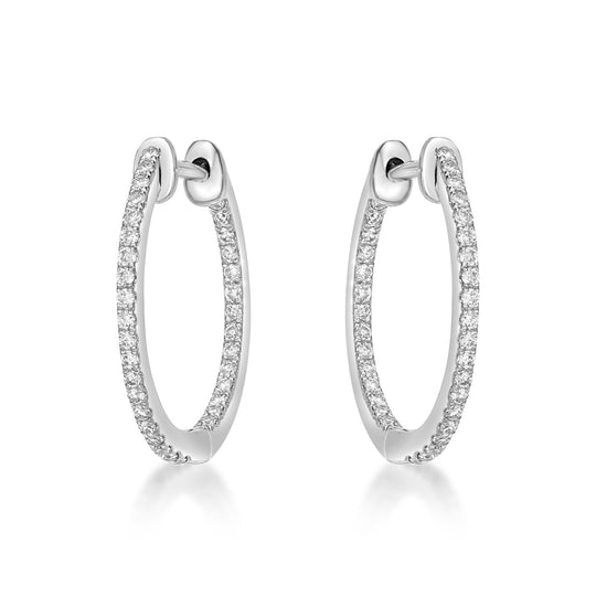 12mm Diamond Hoop Earrings