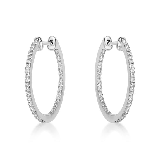 15mm Diamond Hoop Earrings