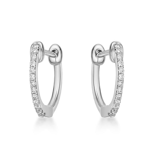 8mm Diamond Hoop Earrings