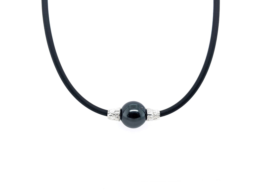 Sterling Silver & Tahitian Pearl Necklet