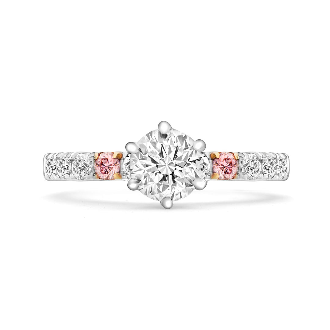 Round Brilliant Argyle Pink Diamond Engagement Ring