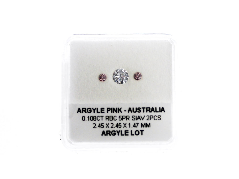 Argyle Certified Pink 2=0.108ct Round 5PR SIAV