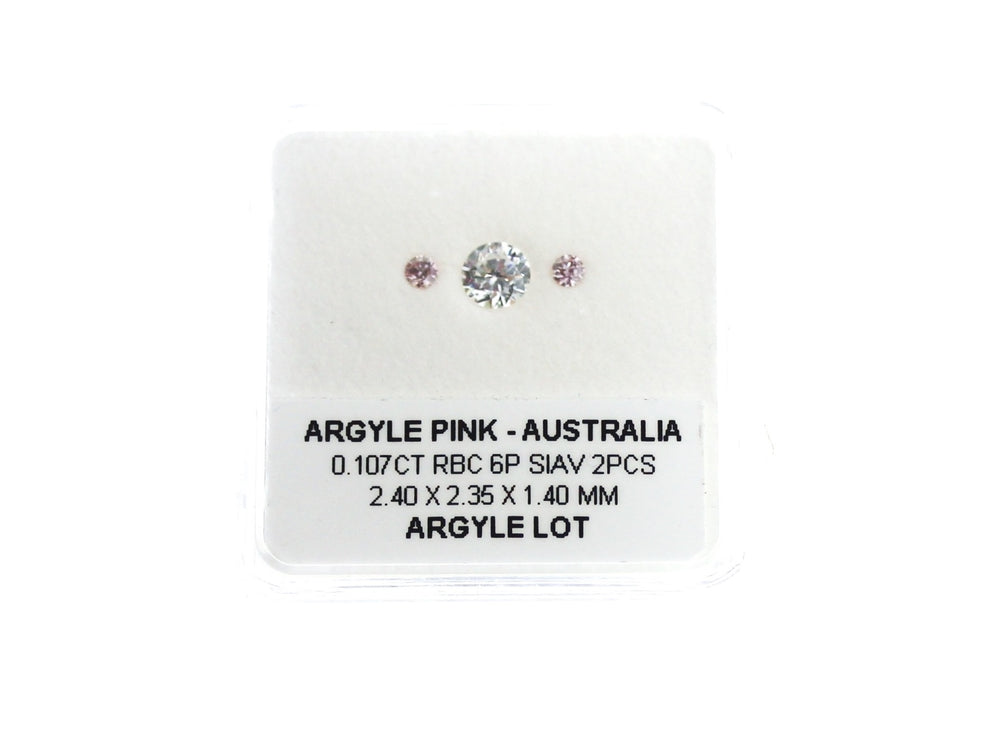 Argyle Certified Pink 2=0.107ct Round 6P SIAV