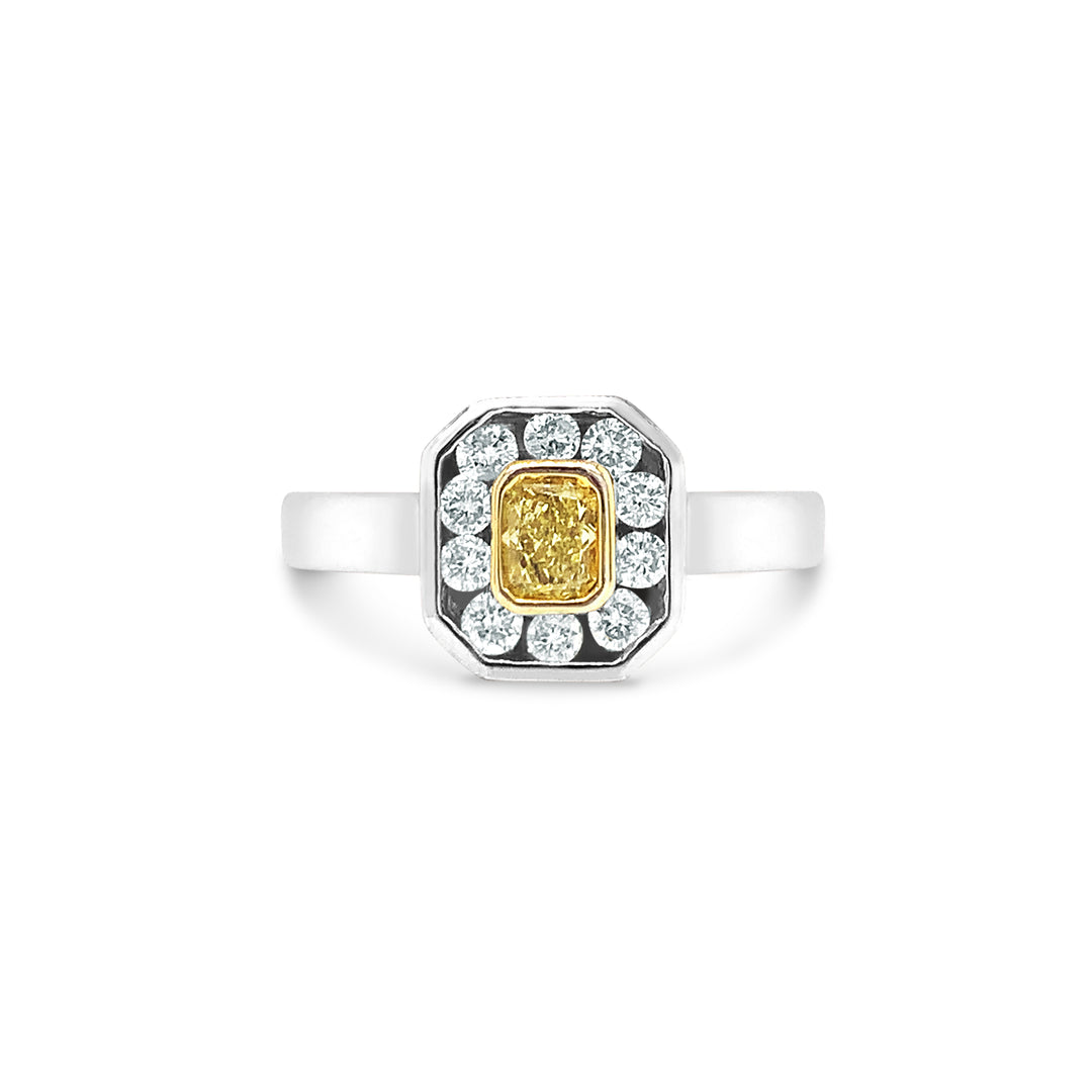 Yellow Radiant Cut Diamond Ring