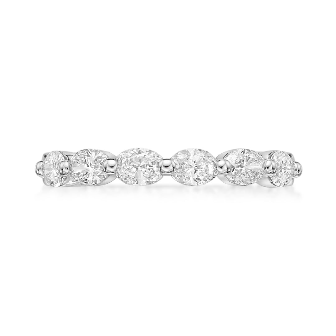 Womens Diamond Wedding Band with Oval Cut Diamonds