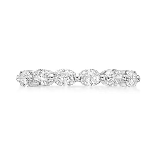 Womens Diamond Wedding Band with Oval Cut Diamonds