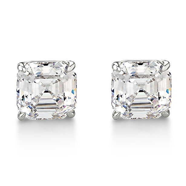 Asscher Cut Diamond Stud Earrings