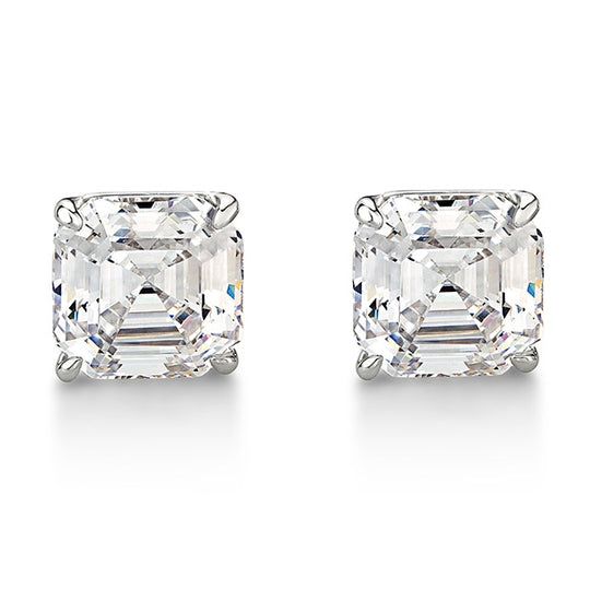 Asscher Cut Diamond Stud Earrings