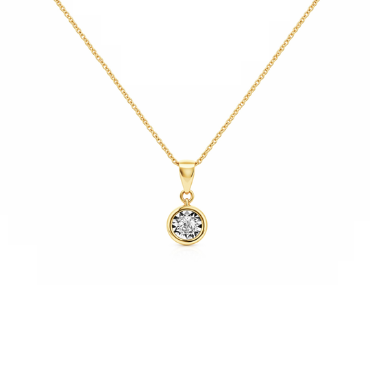 Round Illusion Set Diamond Pendant