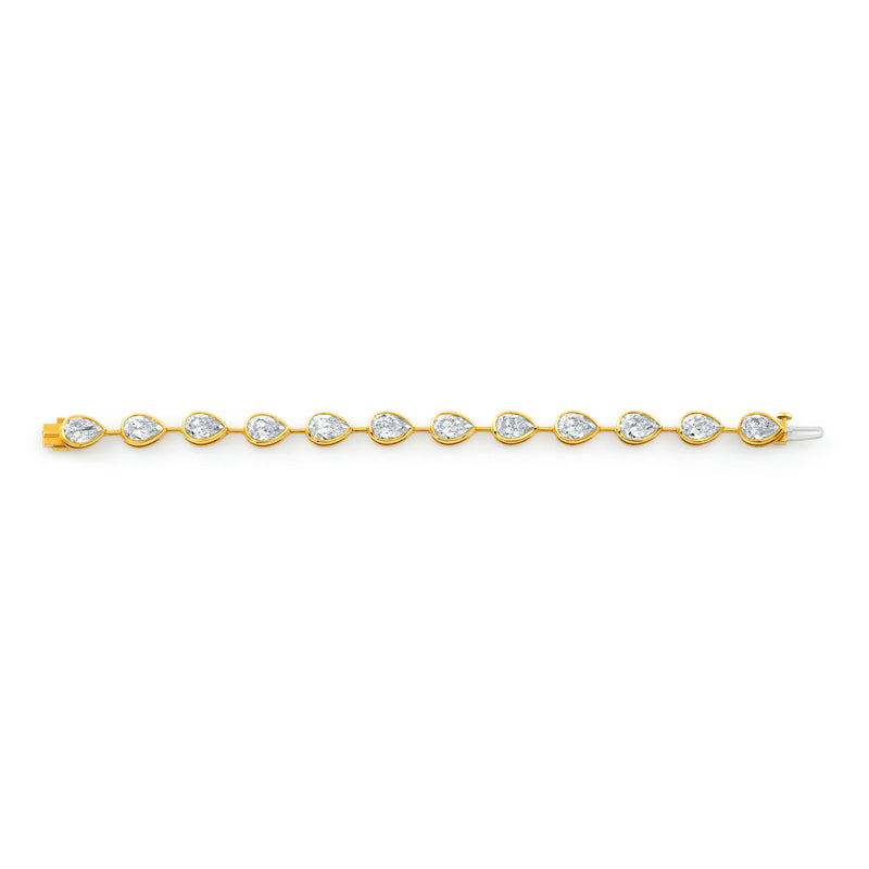 Pear Bezel Diamond Bracelet