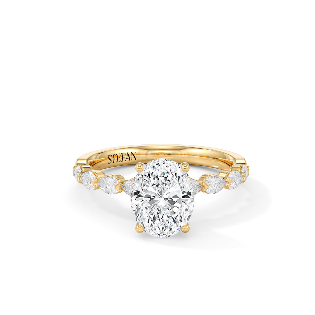Ebony Oval Cut Engagement Ring
