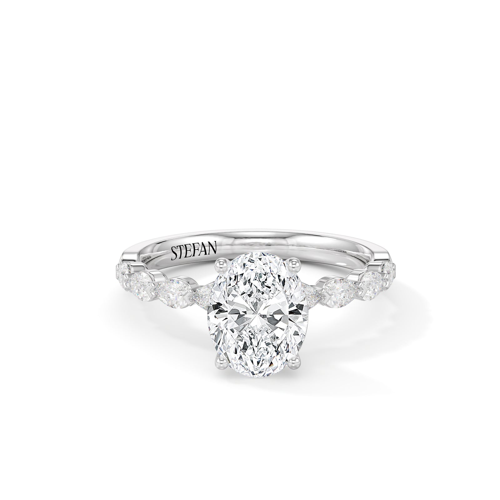 Ebony Oval Cut Engagement Ring