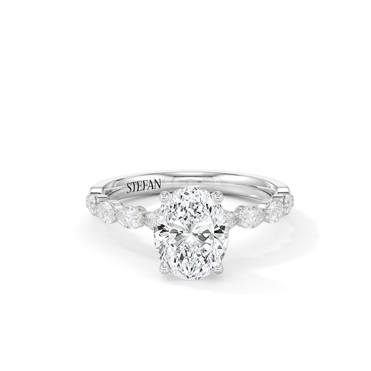 Ebony Oval Cut Engagement Ring