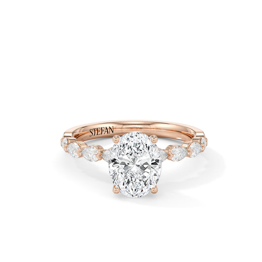 Ebony Oval Cut Engagement Ring