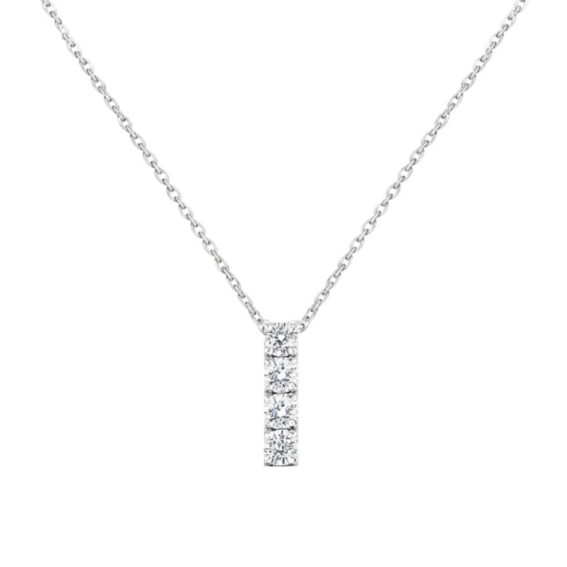 Diamond Four Stone Drop Pendant