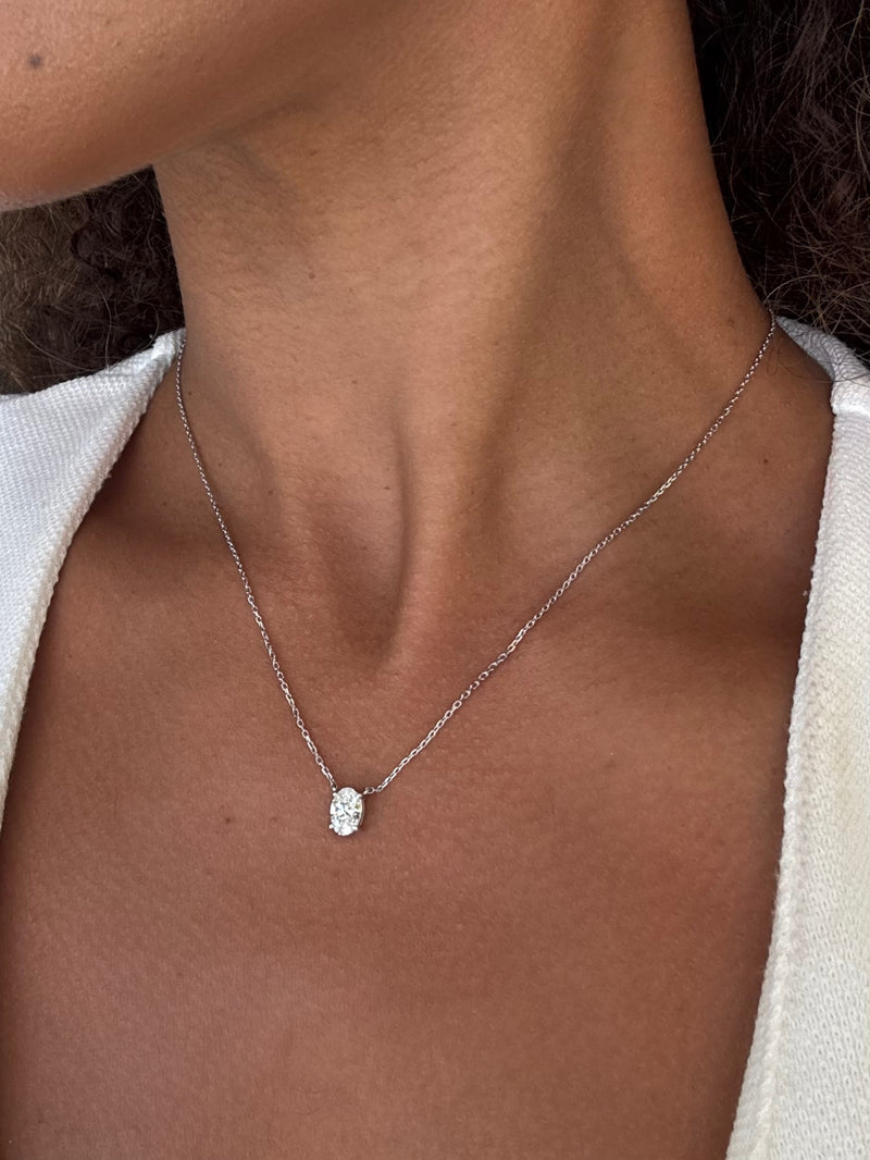 Oval Cut Diamond Pendant