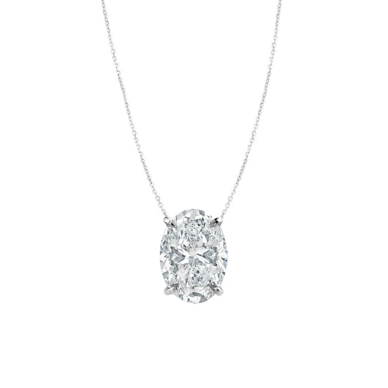 Oval Cut Diamond Pendant