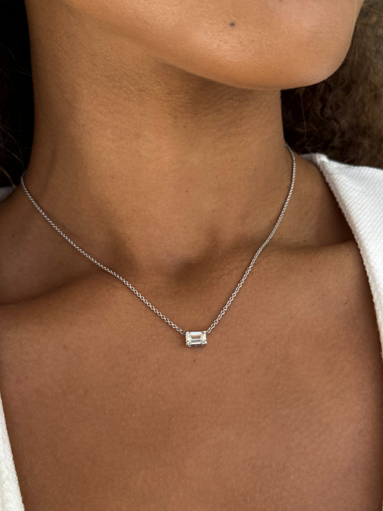 Emerald Cut Diamond Pendant