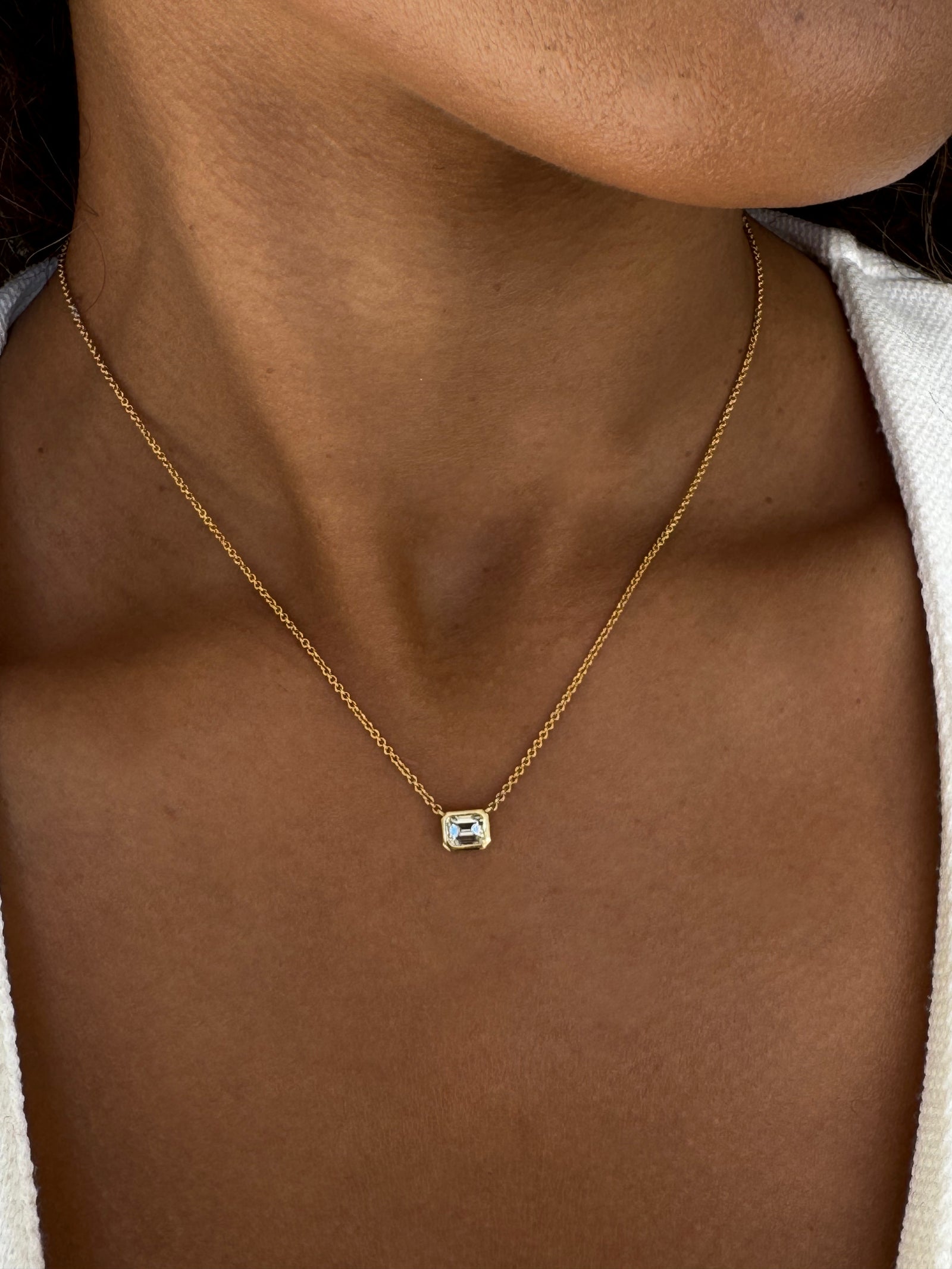 Emerald Cut Diamond Pendant